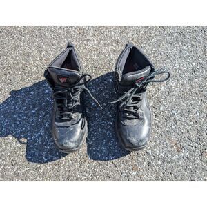 RED WING BLACK LEATHER STEEL TOE LACE UP 2380 ANKLE WORK BOOTS SIZE 7 D